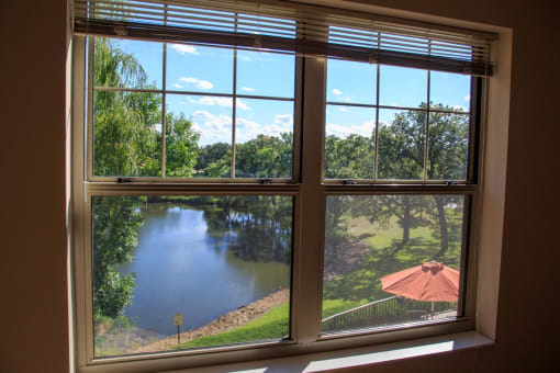pond views from select apartment homes