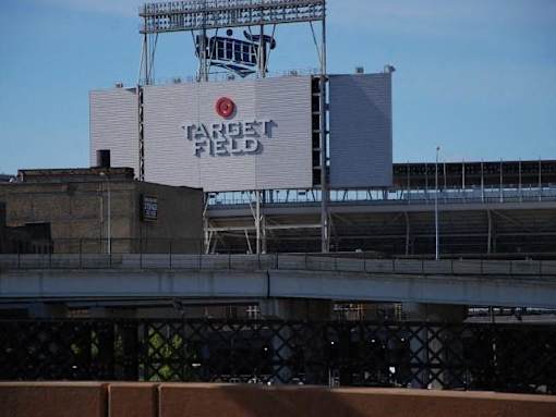 A Target Field sign is displayed on a building.