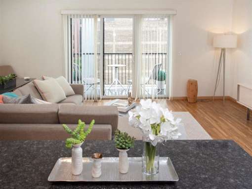 Modern Living Room at Third North Apartments, Minneapolis, MN 