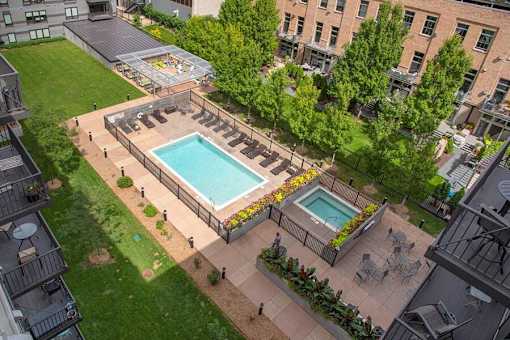 Aerial Pool View at Third North Apartments, Minneapolis, 55401