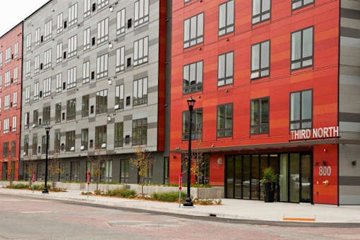 A street view at Third North Apartments, Minneapolis, MN 55401