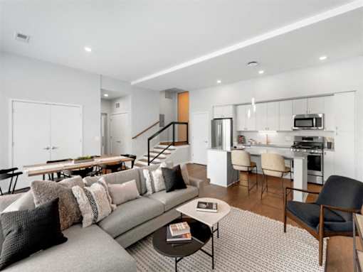 Living Room With Kitchen at Viridium Apartments, Minneapolis 