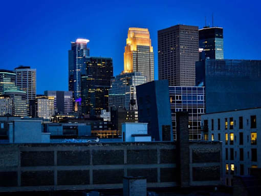 City View In Night at Viridium Apartments, Minneapolis 