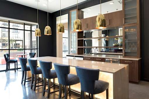 Clubhouse with TV, Fireplace, and Kitchen at The Shoreham, St. Louis Park