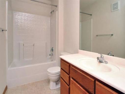 Bathroom with White Toilet at Joseph's Pointe at Upper Landing Apartments, Minnesota