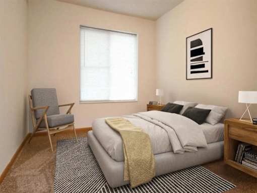 Beautiful Bright Bedroom at Joseph's Pointe at Upper Landing Apartments, St. Paul, MN, 55102
