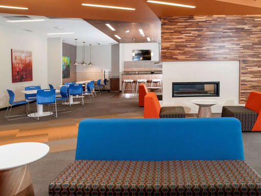Living room area at Terra Pointe Apartments, Saint Paul