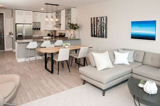 White Oak Plank Flooring with Chardonnay Stain at The Finn I, Minnesota