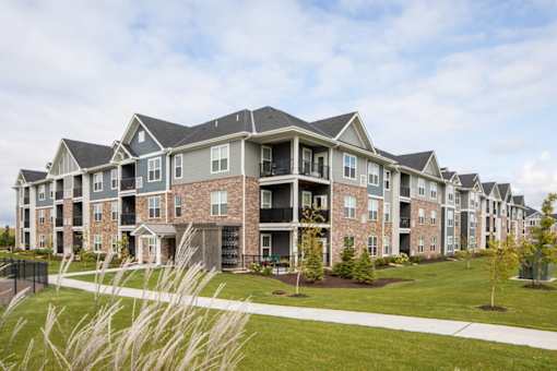 A large apartment complex with multiple buildings and landscaped grounds.