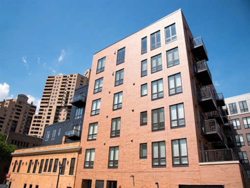 Red brick building at The M on Hennepin, Minneapolis, Minnesota