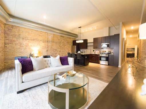 Living And Kitchen at The M on Hennepin, Minneapolis, Minnesota