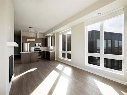 Windows in kitchen and living area at The M on Hennepin, Minnesota
