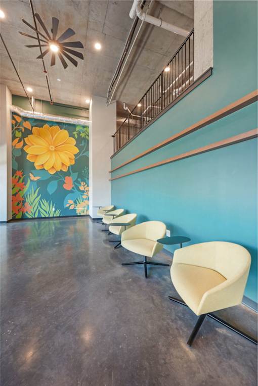 A row of chairs are lined up in a room at Soul Apartments, Minnesota 55107