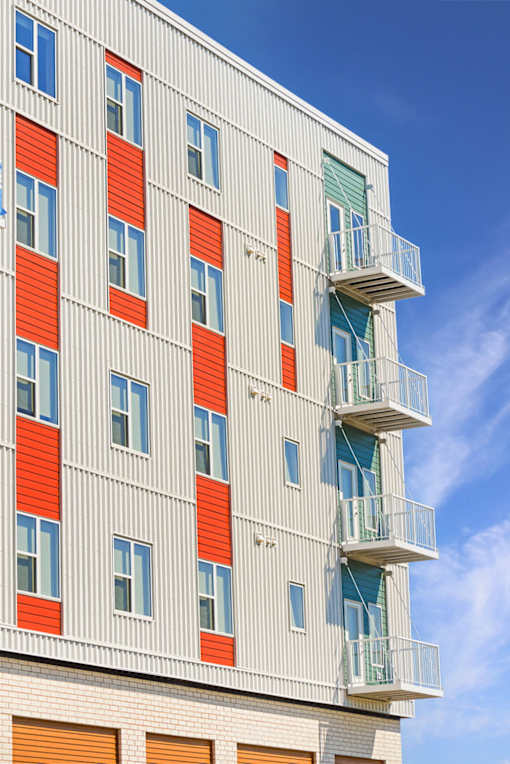 A tall building at Soul Apartments, Minnesota 55107