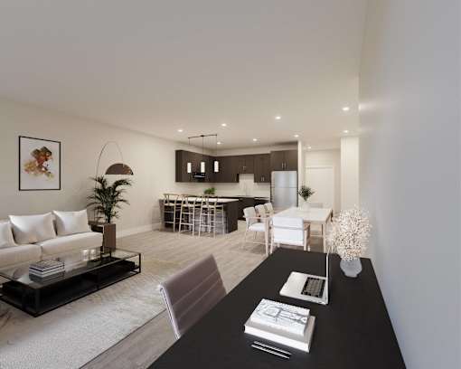 Living Room With Dining Area at Croft at Rosecott, Minnesota, 55068