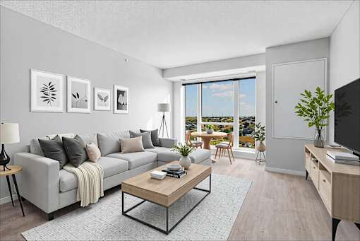 Living Room With Kitchen at Croft at Rosecott, Rosemount, 55068