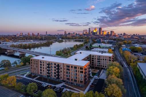Aerial View of Property at Peregrine Apartments, Minneapolis, MN