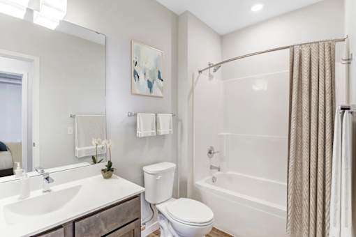 A White Bathroom at Peregrine Apartments, Minneapolis, Minnesota