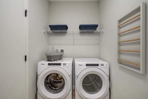 Two Front Loading Washing Machines at Peregrine Apartments, Minneapolis, Minnesota