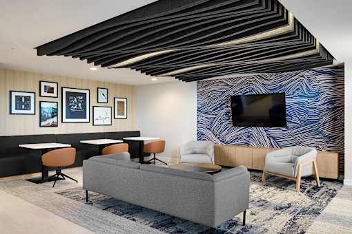 Communal Lounge Area at Peregrine Apartments, Minneapolis, 55411