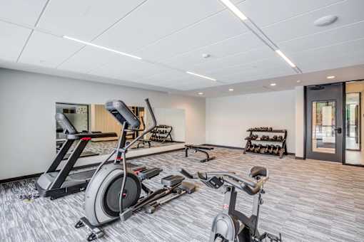 A Gym with Elliptical Machines at Peregrine Apartments, Minnesota