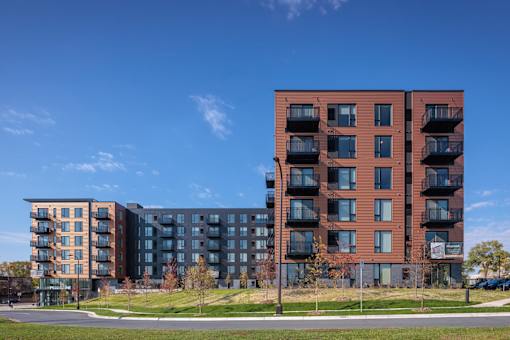 Exterior of Apartment Building at Peregrine Apartments, Minneapolis, Minnesota