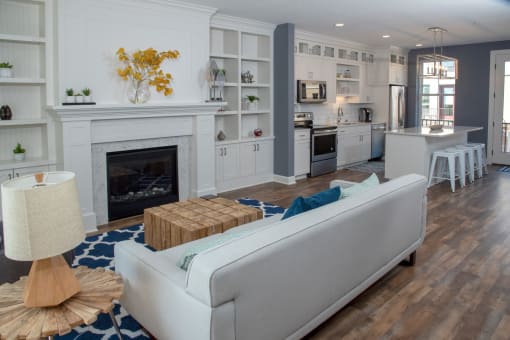 Living Room Remodel With Fireplace at The McMillan, Shoreview, 55126