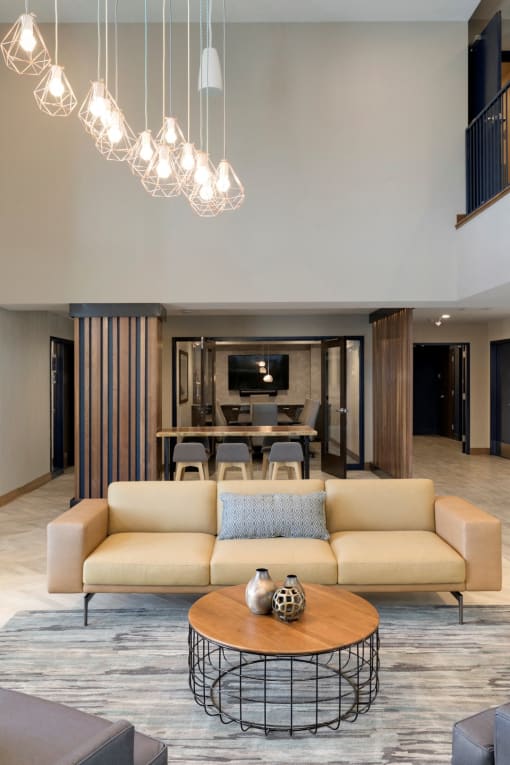 Lounge With Lighting at The McMillan Apartments in Shoreview, MN 55126