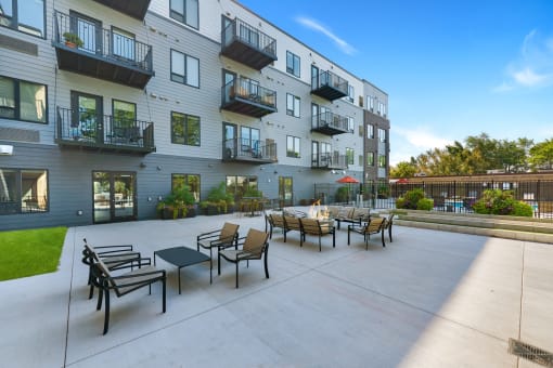 Outdoor Lounge With Firepit at The Morrison, Rosemount