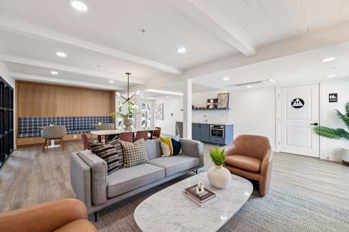 Living room and Dining area at Ocean Villas Apartments, California, 93033
