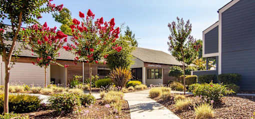 a house with a sidewalk and trees in front of it at Parc Medallion LLC, Union City