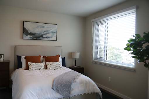Comfortable Bedroom at 888 Fourth Street Apartments, LLC, Santa Rosa, CA