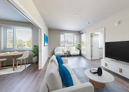 Modern Living Room at 888 Fourth Street Apartments, LLC, Santa Rosa, CA, 95404