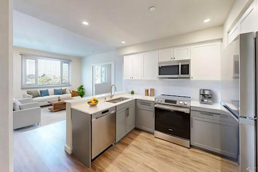 Spacious Kitchen at 888 Fourth Street Apartments, LLC, Santa Rosa, CA