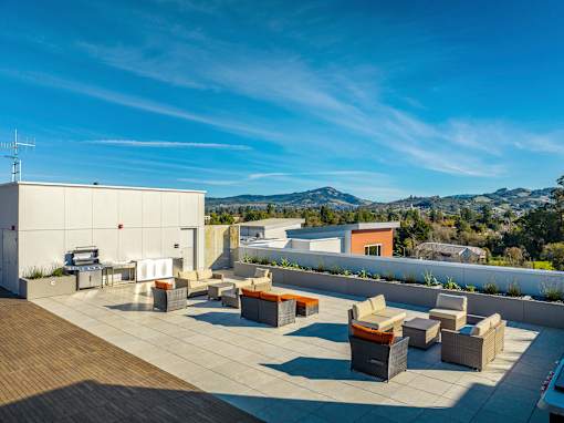 Rooftop Deck at 888 Fourth Street Apartments, LLC, Santa Rosa, California