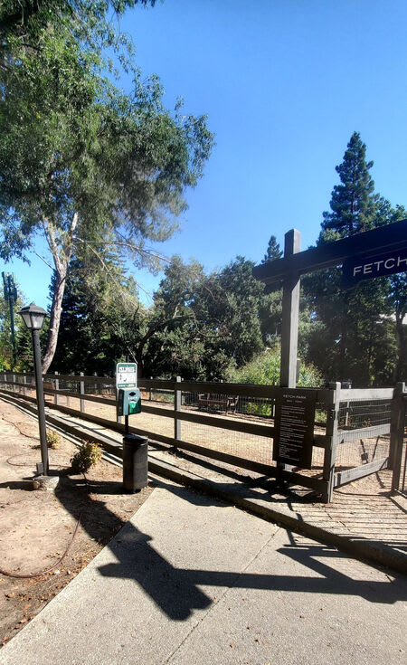 a fence and a sign at the entrance of a park  at Danville Park, Danville, California