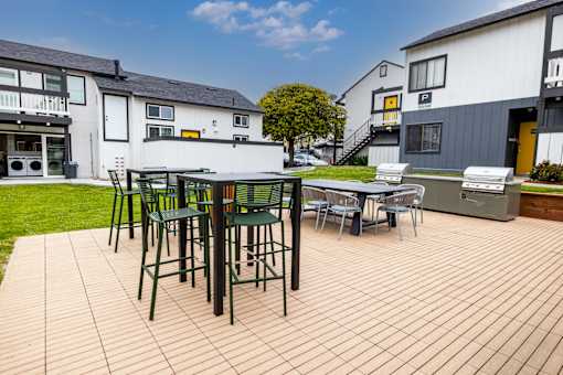 Patio with Grilling Station at The Gates at the Marina Apartments, Marina, 93933