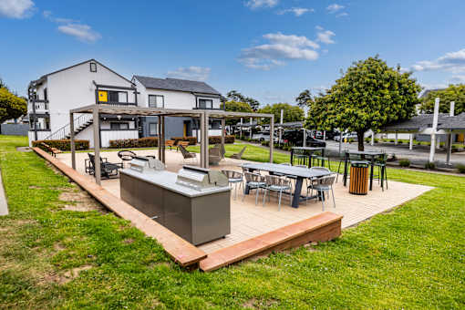 Spacious Patio With Sitting Arrangements at The Gates at the Marina Apartments, Marina