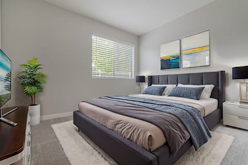 Comfortable Bedroom With Large Window at The Gates at the Marina Apartments, Marina