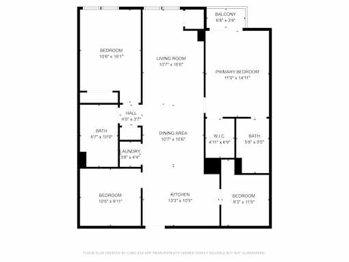 A black and white image of a floor plan for a home.