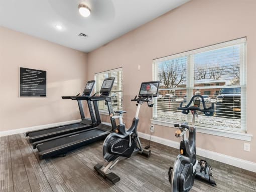 Bikes and Treadmills in Fitness Center