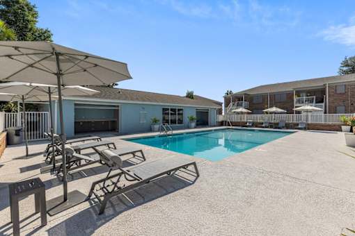 the swimming pool at our apartments