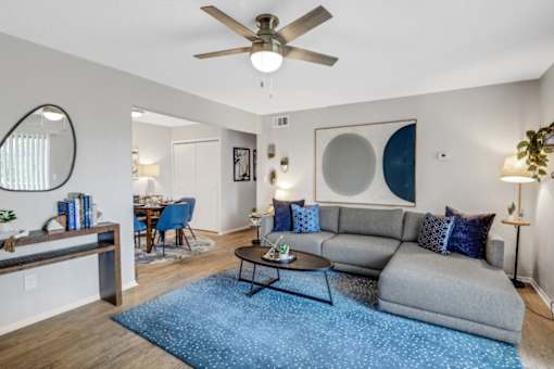 Living Room With Ceiling Fan  at The Beacon, Alabama