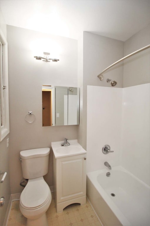 a bathroom with a toilet and a tub and a sink