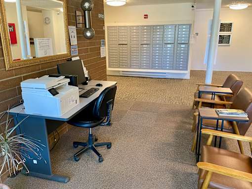 Lobby with Community Computer & Private Mailboxes