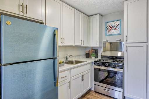 Apartment Kitchen with Stainless Steel appliances