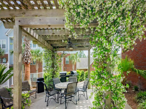 outdoor pavilion with seating