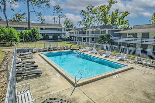 Pool With Relaxing Chairs at The Sanctuary, Tallahassee, Florida