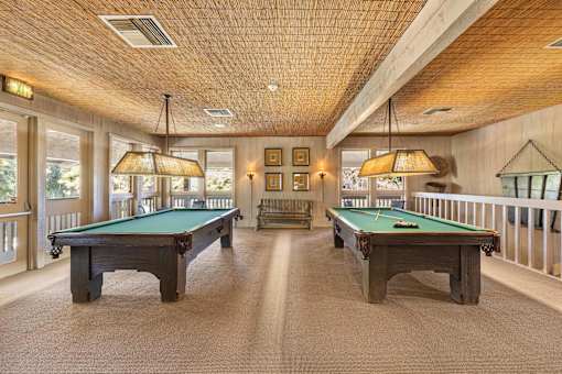 A room with pool tables at The Aspens Riverside, Riverside, 92504