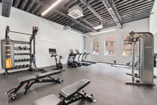 the gym at the flats at obsidian